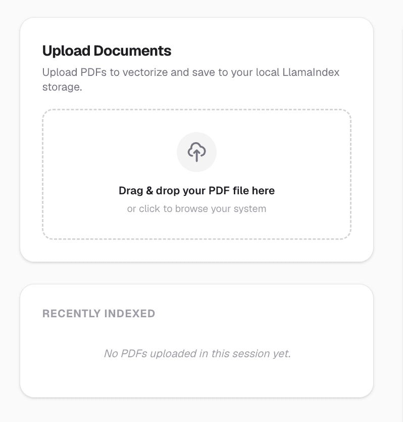 Sales AI CoPilot file upload interface for enterprise PDF ingestion