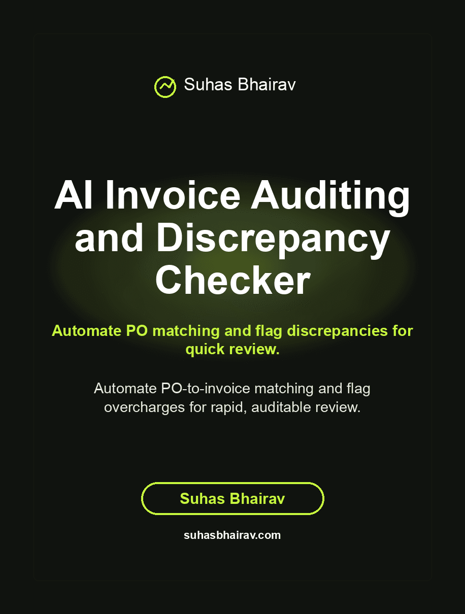 AI Invoice Auditing and Discrepancy Checker cover