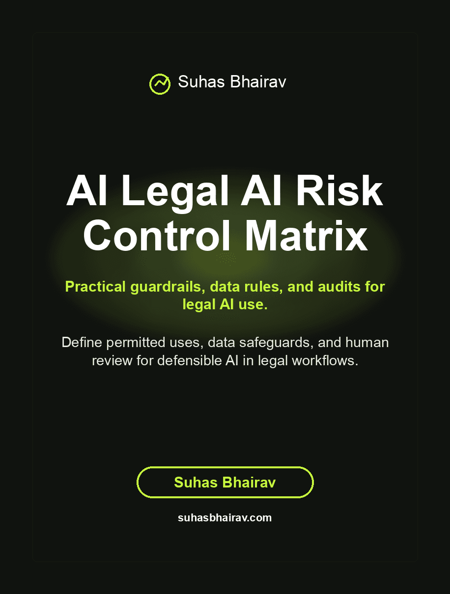 AI Legal AI Risk Control Matrix cover