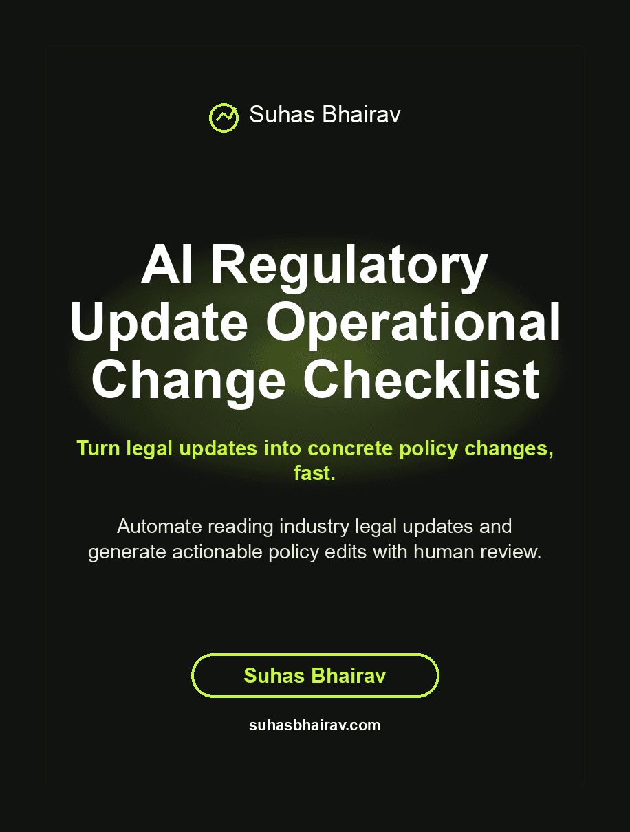 AI Regulatory Update Operational Change Checklist cover