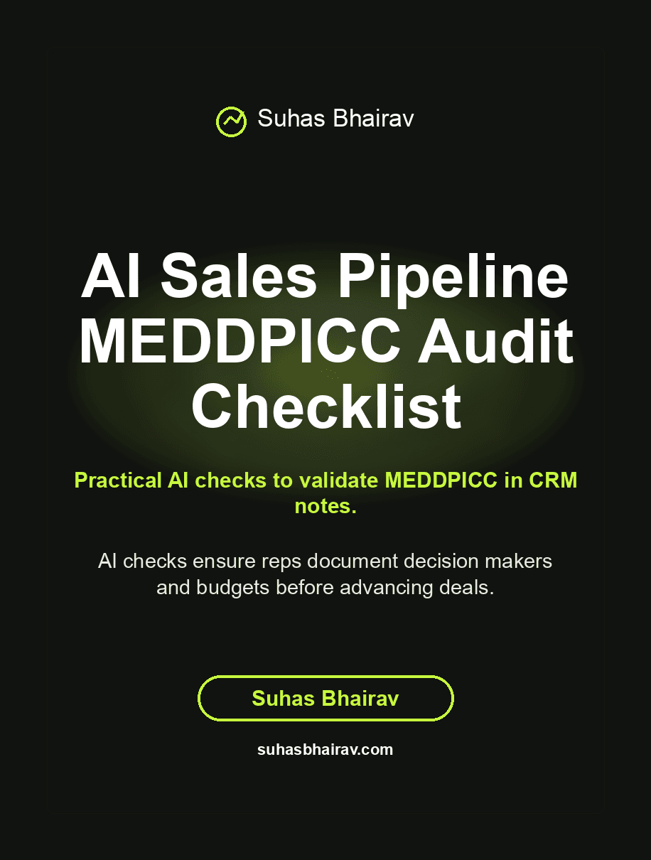 AI Sales Pipeline MEDDPICC Audit Checklist cover