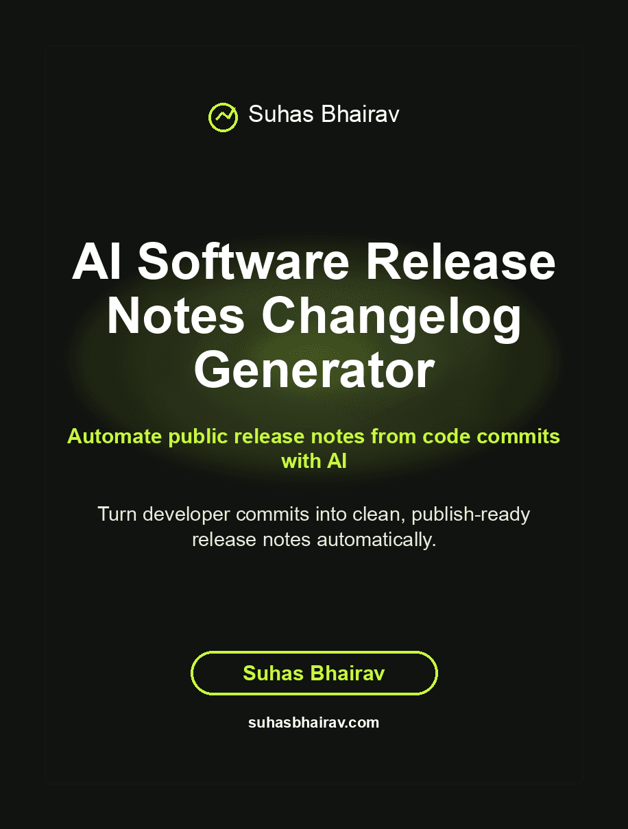 AI Software Release Notes Changelog Generator cover