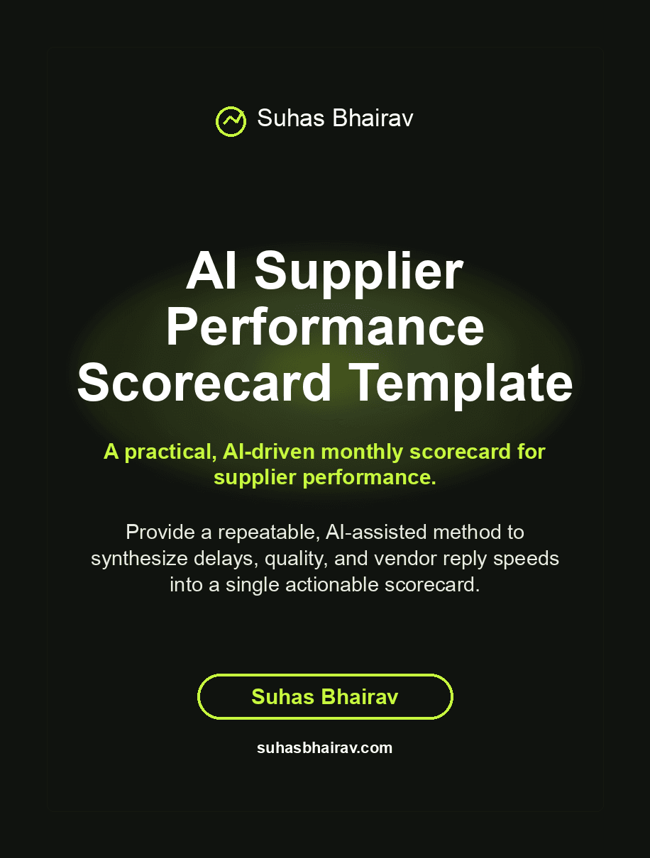 AI Supplier Performance Scorecard Template cover