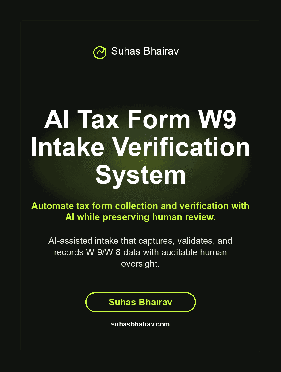 AI Tax Form W9 Intake Verification System cover